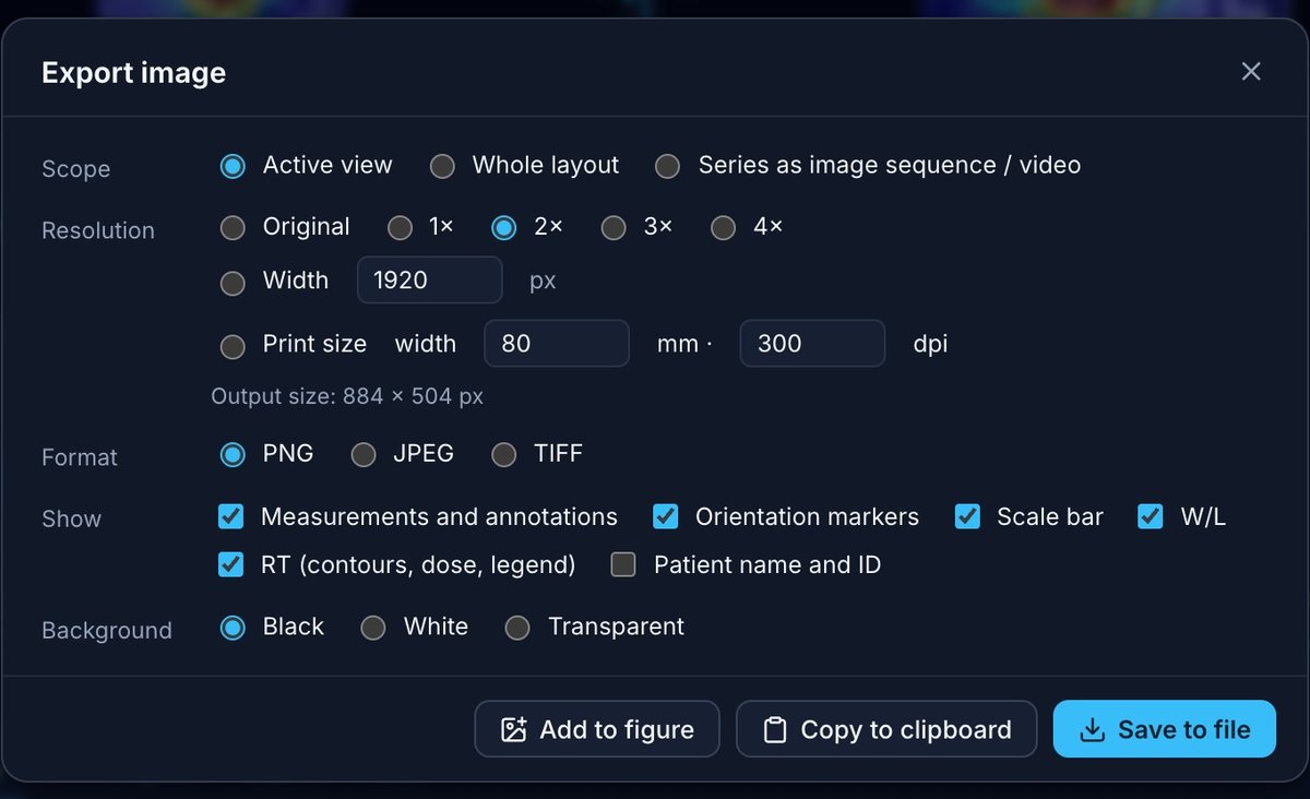 Image export settings
